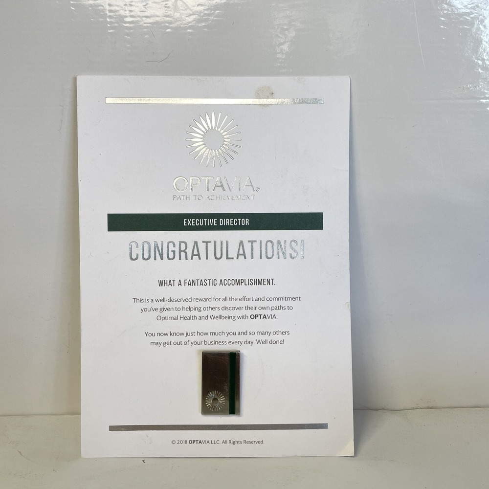 Optavia Executive Director‎ Enamel MLM Lapel Pin Green Stripe Achievement Rank